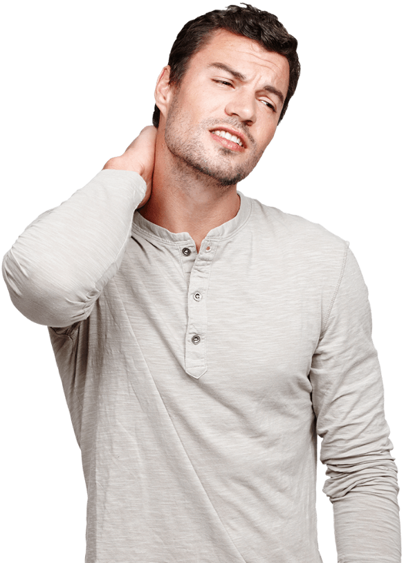 Man Holding Neck in Pain